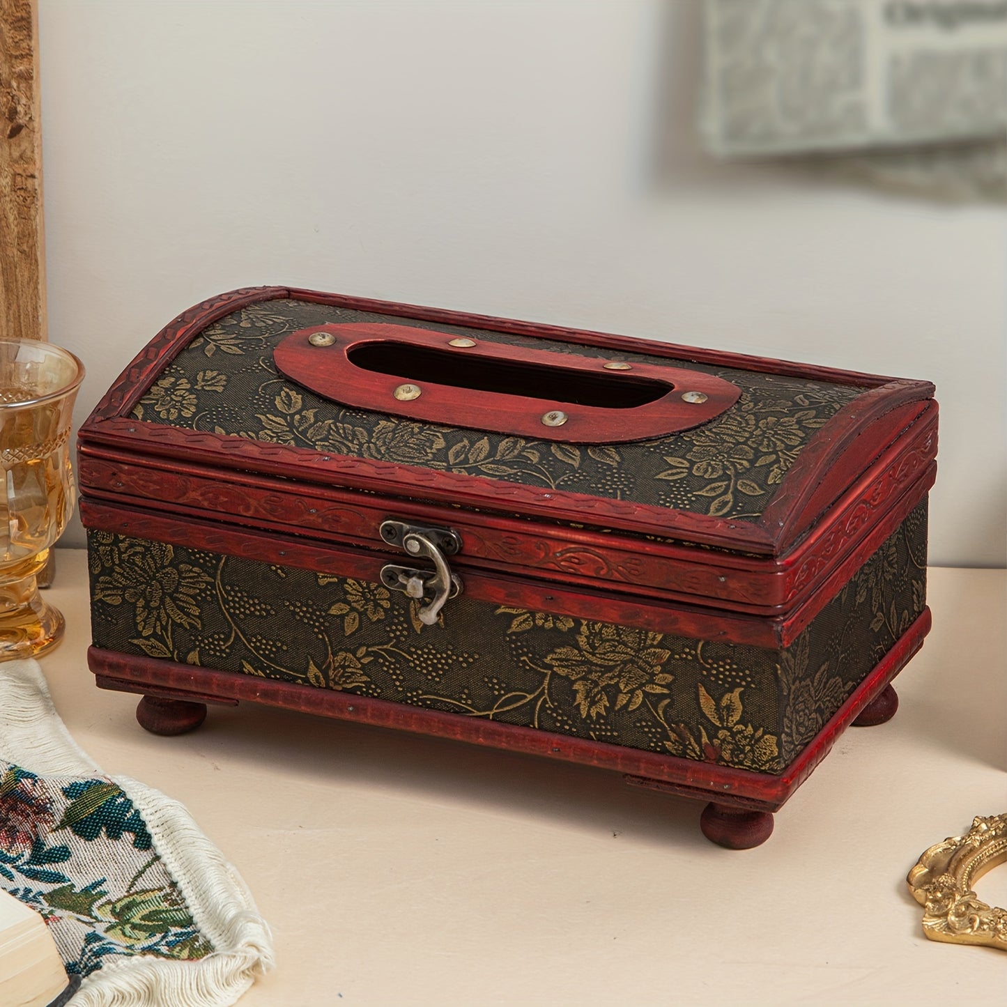 Arabic Solid Wood Tissue Box