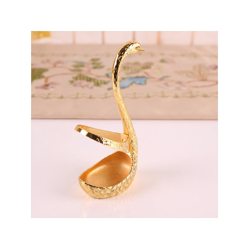 Luxury Stainless Steel Dinnerware Set Swan Base Stand Spoons