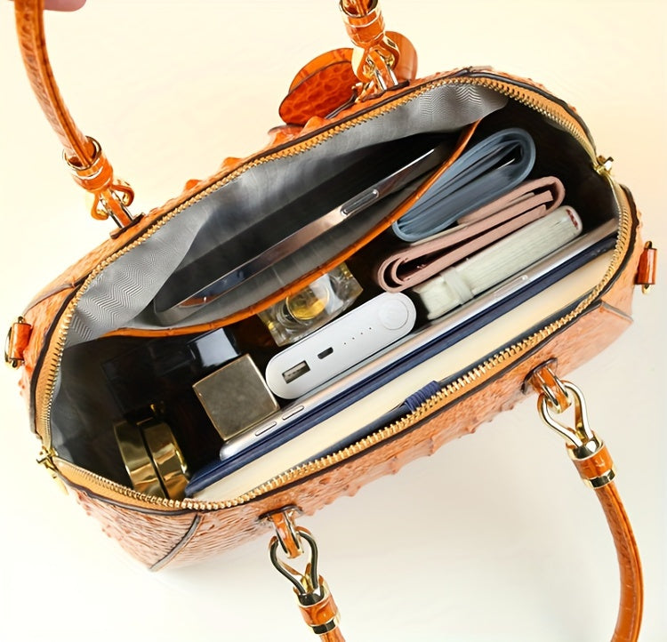 Luxury Top Handle Satchel, Crocodile leather Bag