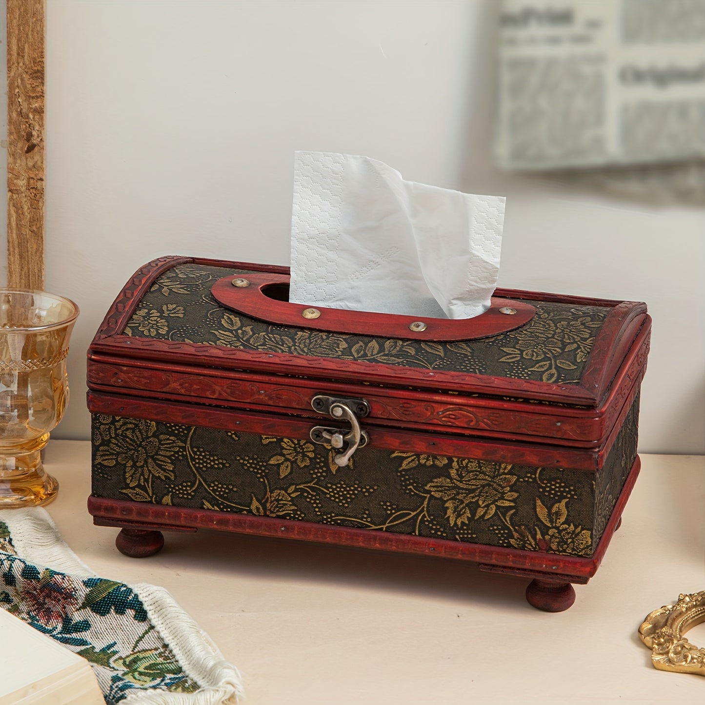 Arabic Solid Wood Tissue Box