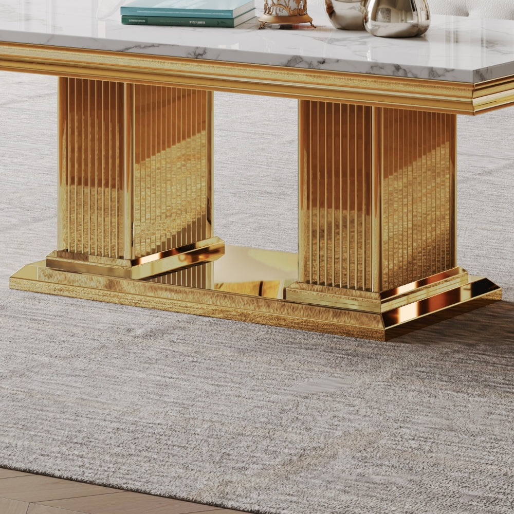 47'' Luxury Living Room Center Table with Marble Top. handcrafted high quality
