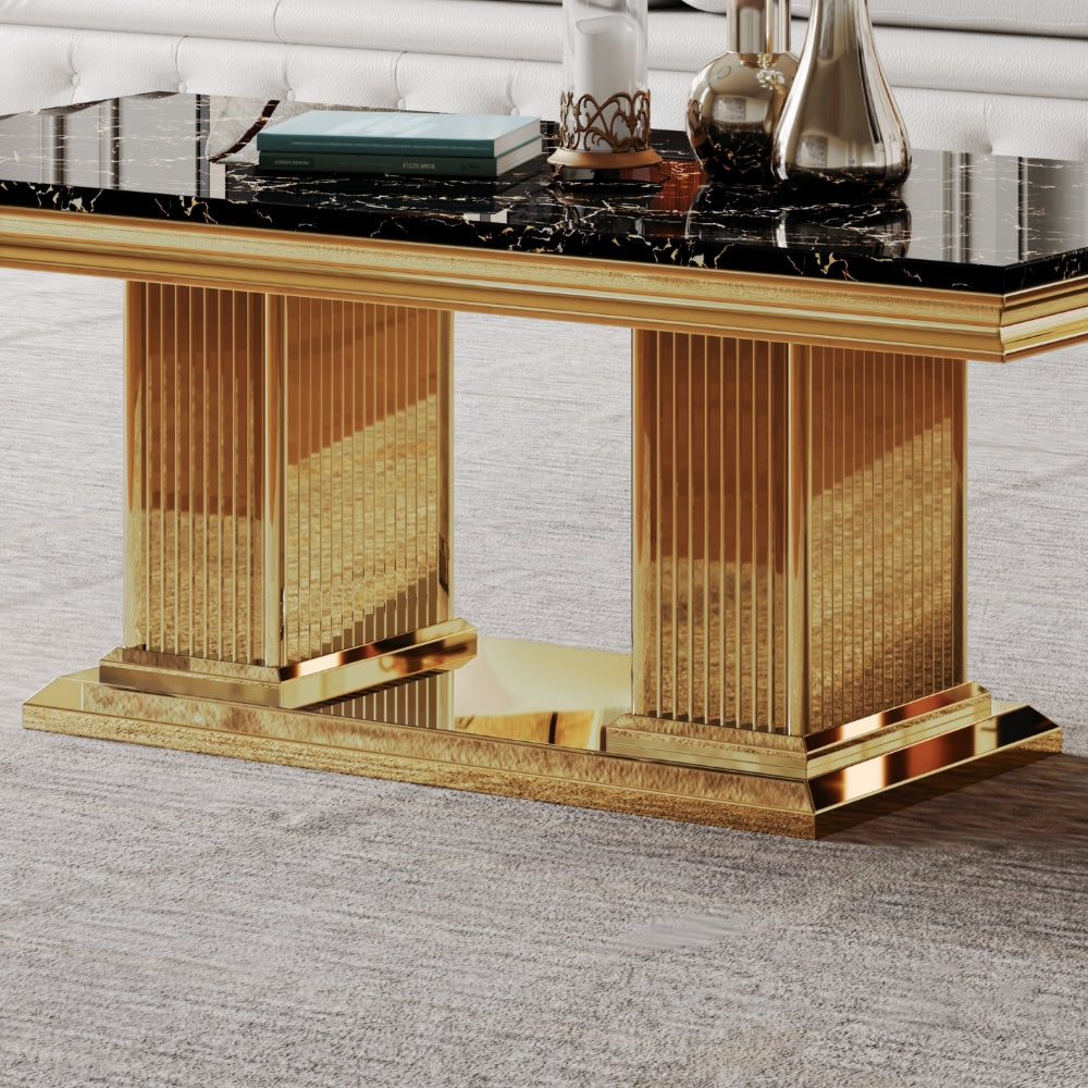 47'' Luxury Living Room Center Table with Marble Top. handcrafted high quality