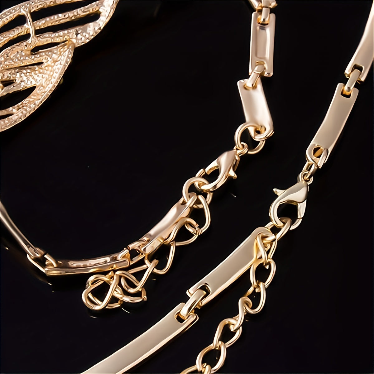 5pcs Earrings Necklace Bracelet Plus Ring Elegant Jewelry Set