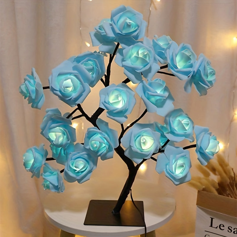 Rose Flower Table Lamps - Romantic Fairy Lights with 24 LEDs