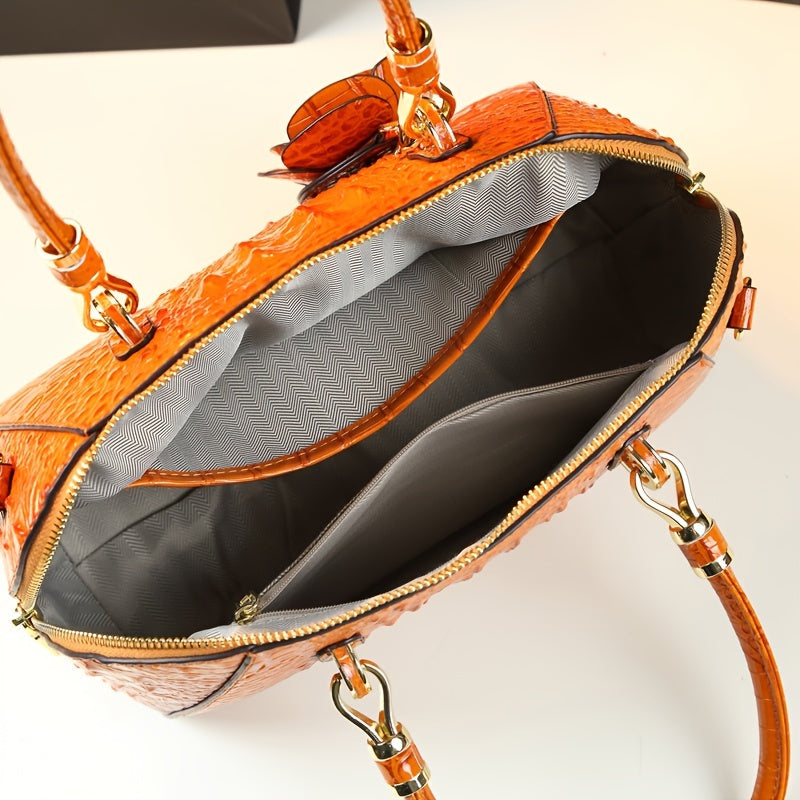 Luxury Top Handle Satchel, Crocodile leather Bag