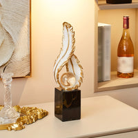 Luxe handcrafted Feather & Orb Sculpture