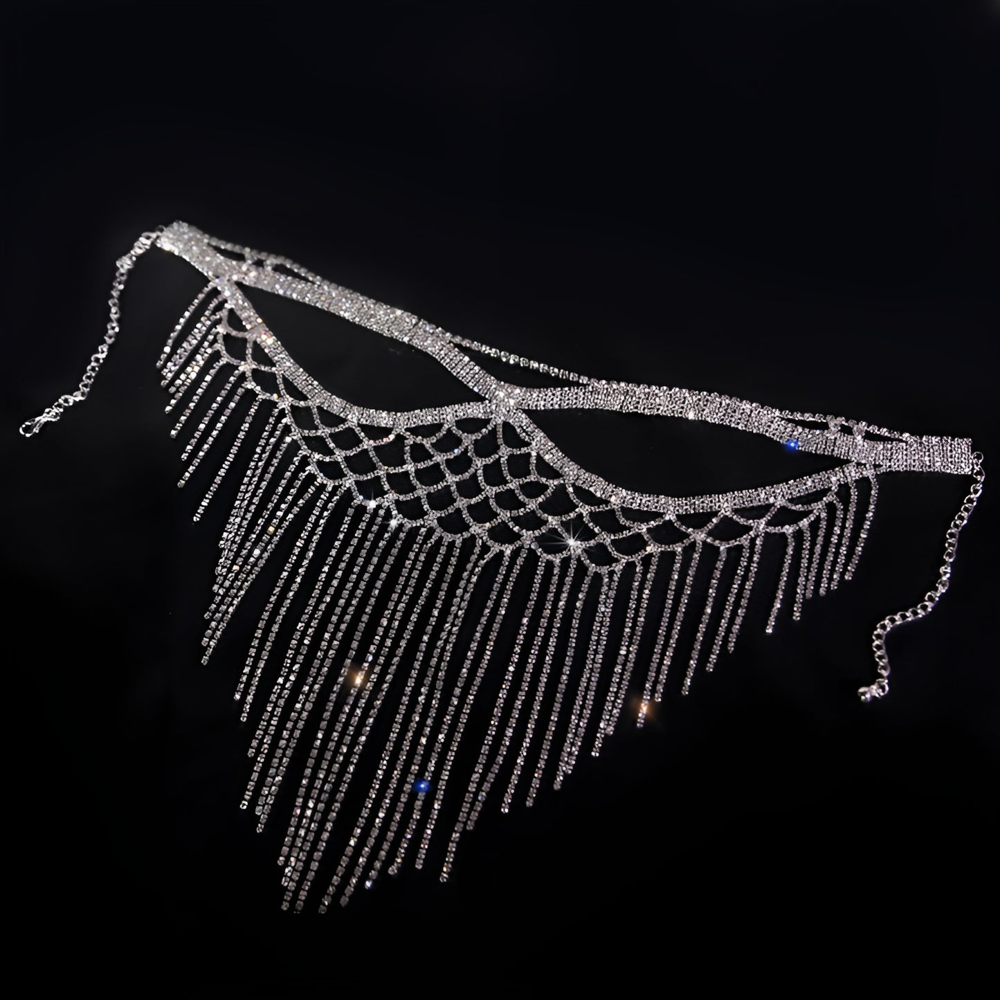 Premium Luxury Jewelry Rhinestone Tassel Face Mask Chain