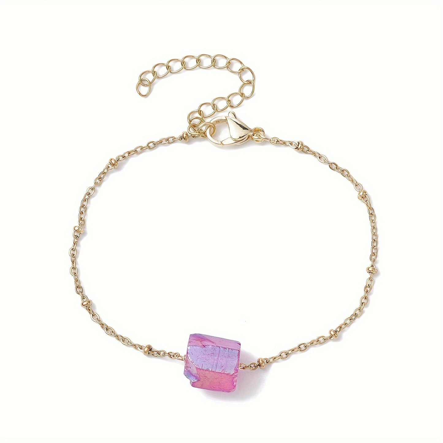 5pcs Luxe Boho Chic Crystal Chain Bracelet Set