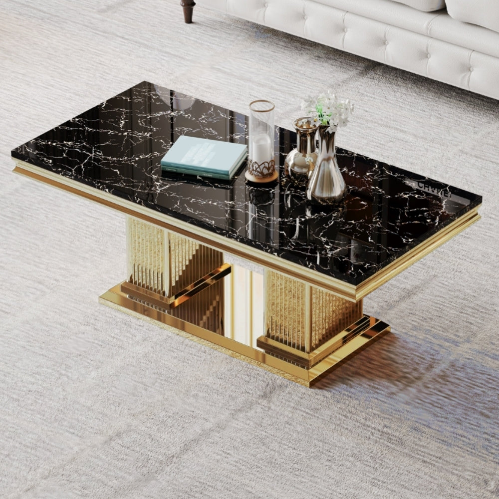 47'' Luxury Living Room Center Table with Marble Top. handcrafted high quality