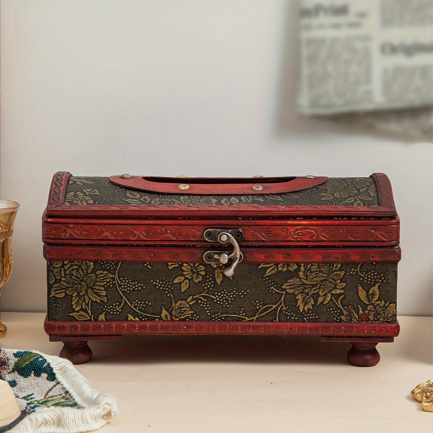 Arabic Solid Wood Tissue Box