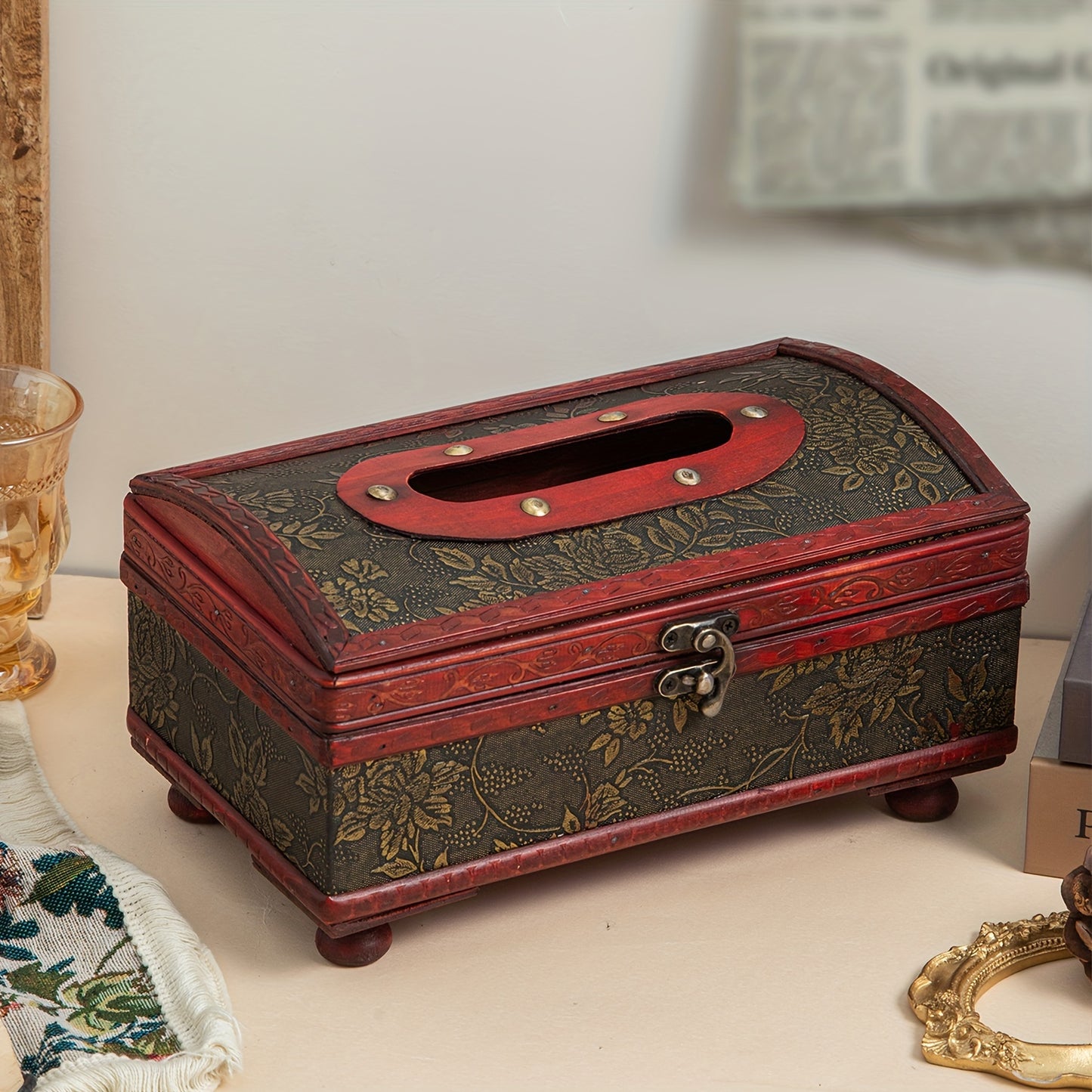 Arabic Solid Wood Tissue Box