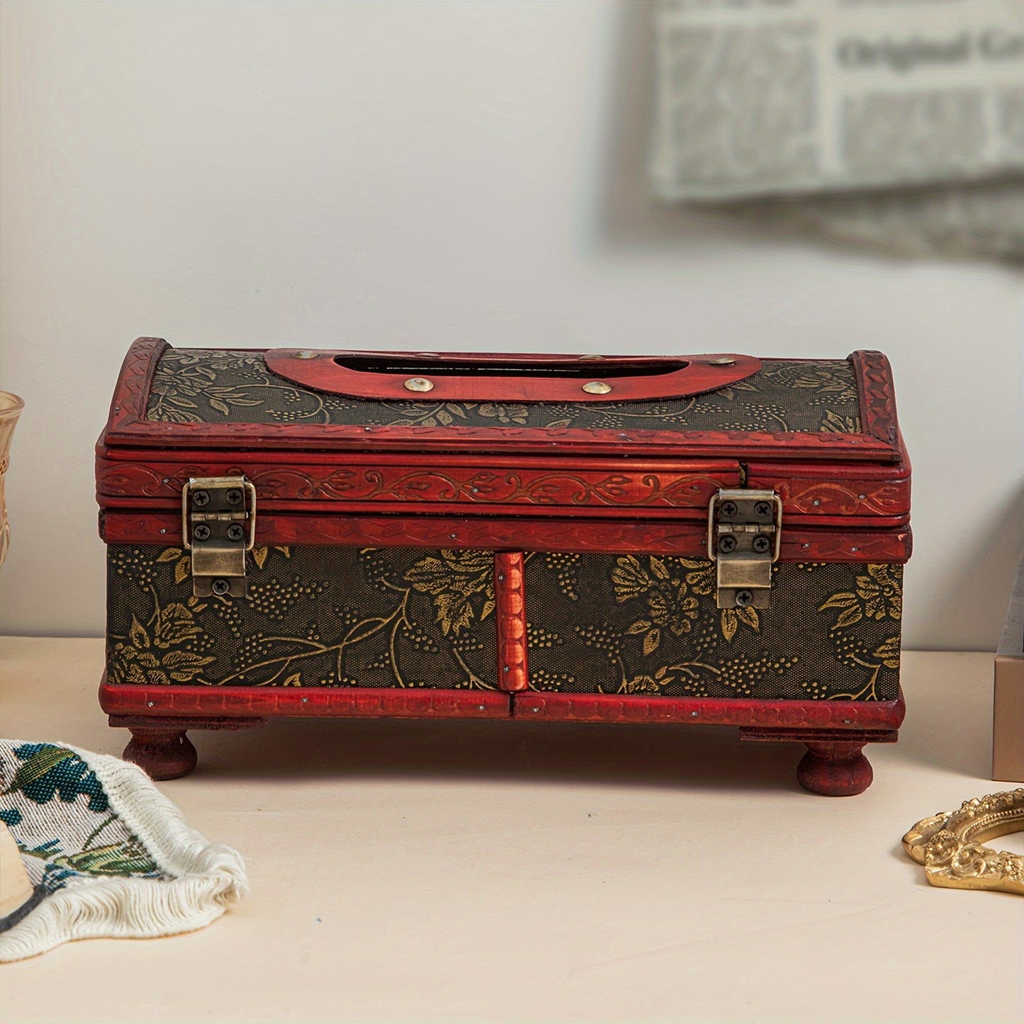 Arabic Solid Wood Tissue Box