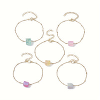 5pcs Luxe Boho Chic Crystal Chain Bracelet Set