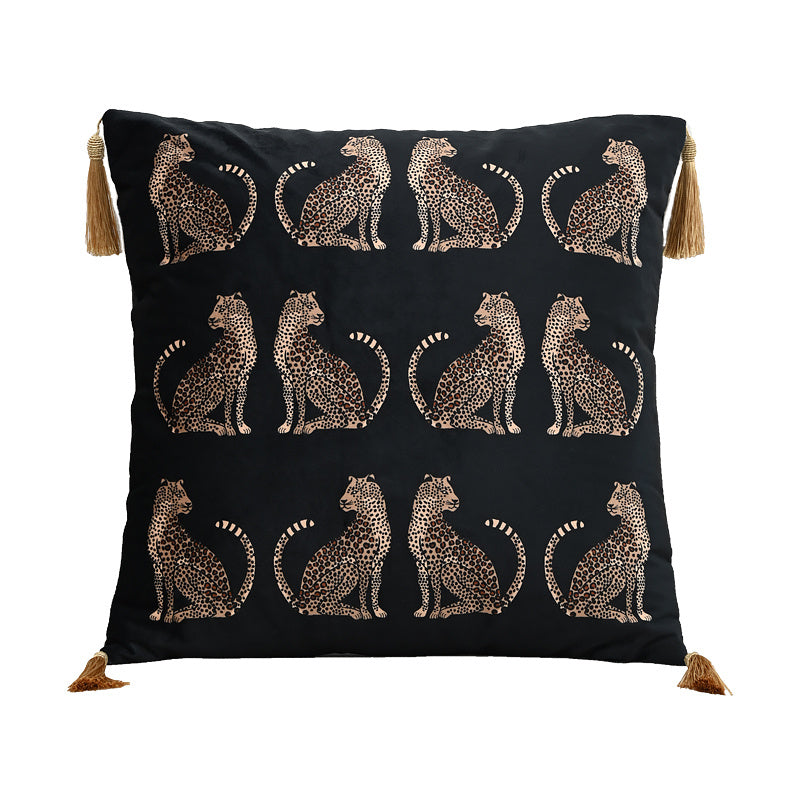 Luxury Meets Comfort: Elegant Dutch Leopard Throw Pillow