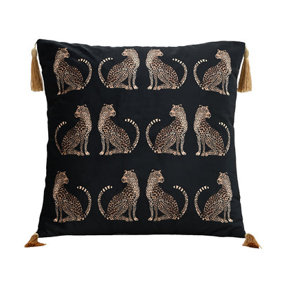 Luxury Meets Comfort: Elegant Dutch Leopard Throw Pillow