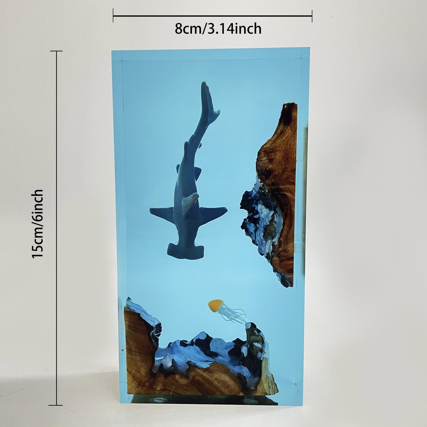 Unique Handmade Shark & Jellyfish Resin Lamp