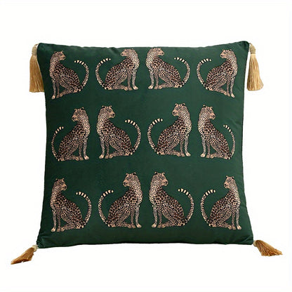 Luxury Meets Comfort: Elegant Dutch Leopard Throw Pillow