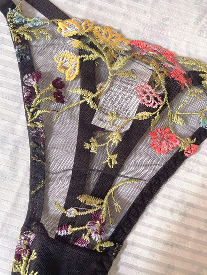 Romantic Luxury Floral Embroidery Lingerie Ensemble