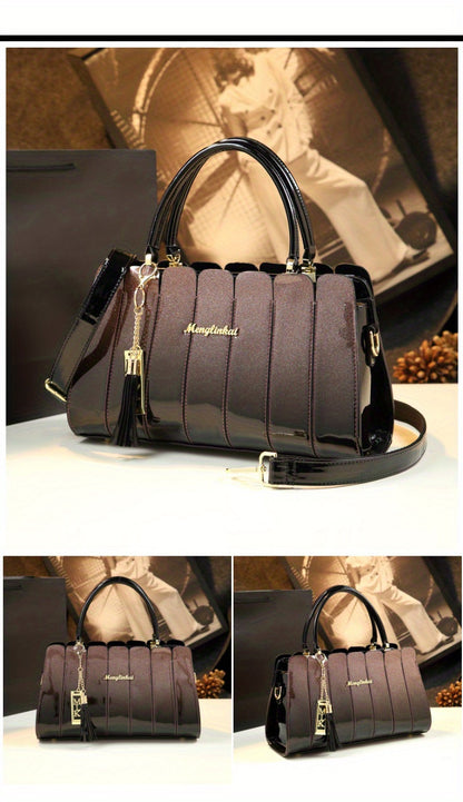 Elegant Vintage Top Handle  Luxe PU Leather handcrafted