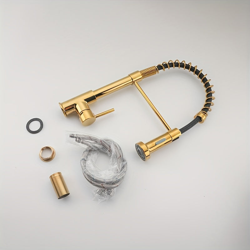 Golden Luxury Pull Out Kitchen Faucet