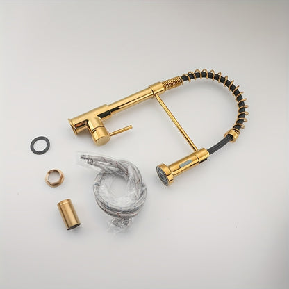 Golden Luxury Pull Out Kitchen Faucet