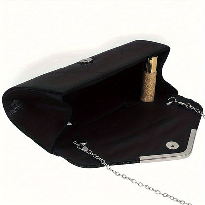 Elegant Set: Luxe Rhinestone Earrings, Necklace & Bracelet - Black, Shoulder Bag,
