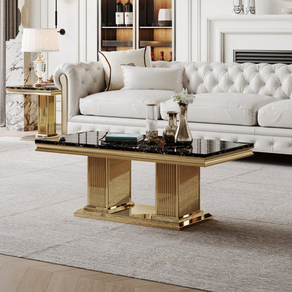 47'' Luxury Living Room Center Table with Marble Top. handcrafted high quality