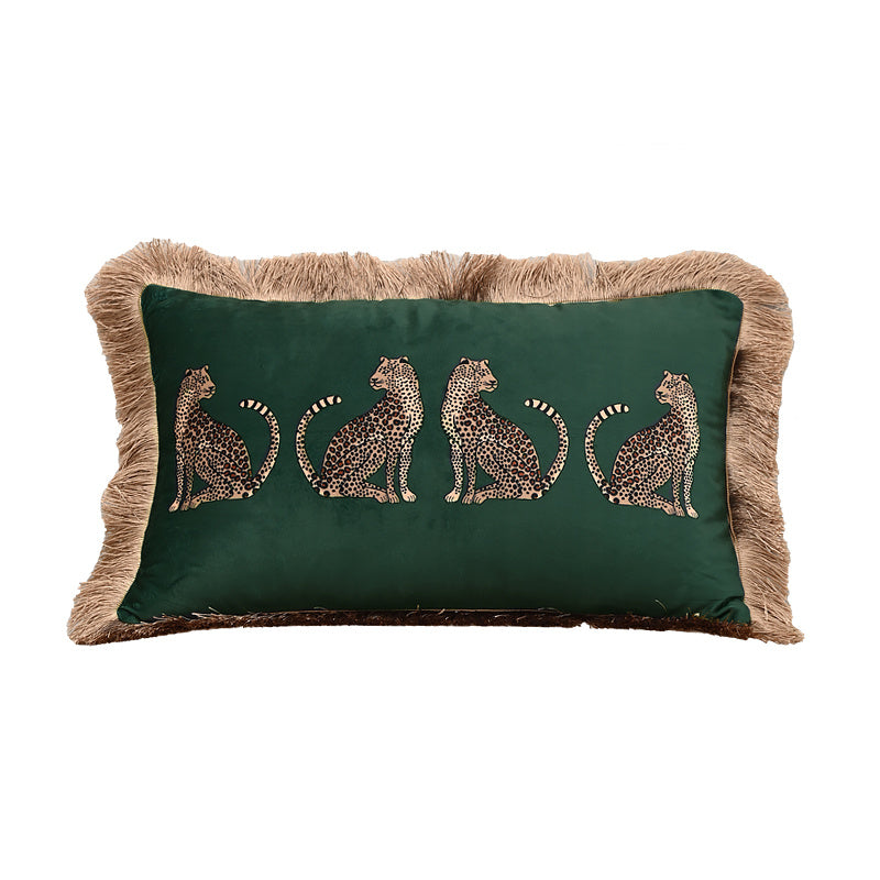 Luxury Meets Comfort: Elegant Dutch Leopard Throw Pillow