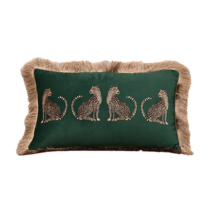 Luxury Meets Comfort: Elegant Dutch Leopard Throw Pillow