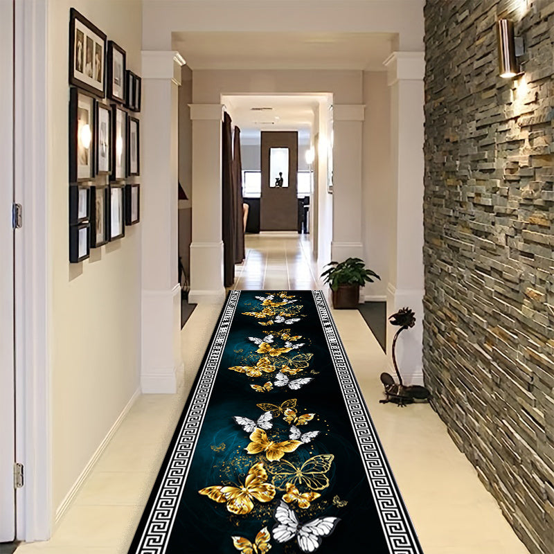 Luxury Floral handcrafted Hallway Rug Waterproof, Non-Slip, Oil Resistant, Machine Washable