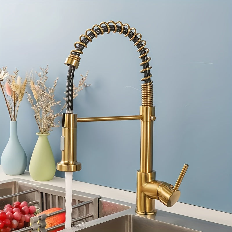 Golden Luxury Pull Out Kitchen Faucet
