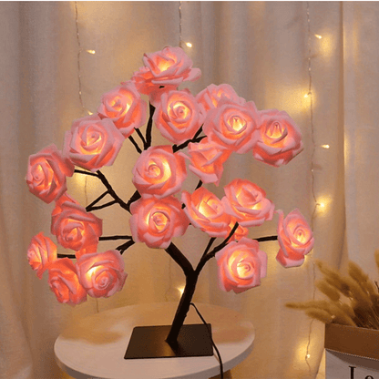 Rose Flower Table Lamps - Romantic Fairy Lights with 24 LEDs