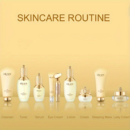 LUXE GOLD CHAMPAGNE OKADY Ginseng Skincare Set 9pc