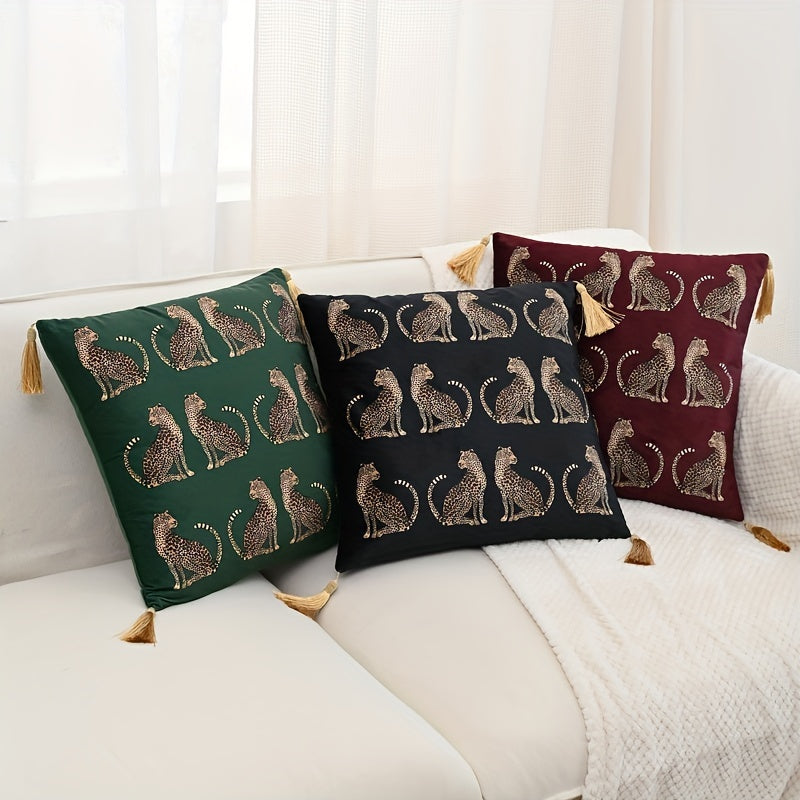 Luxury Meets Comfort: Elegant Dutch Leopard Throw Pillow