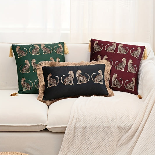 Luxury Meets Comfort: Elegant Dutch Leopard Throw Pillow