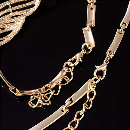 5pcs Earrings Necklace Bracelet Plus Ring Elegant Jewelry Set