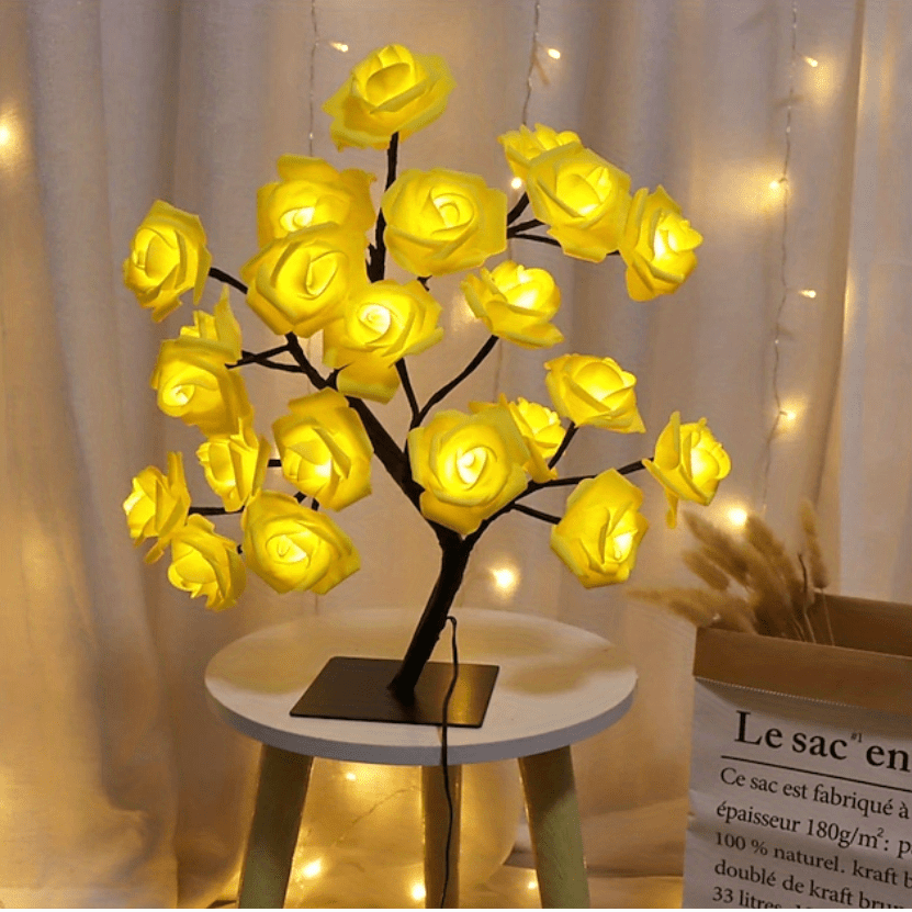 Rose Flower Table Lamps - Romantic Fairy Lights with 24 LEDs
