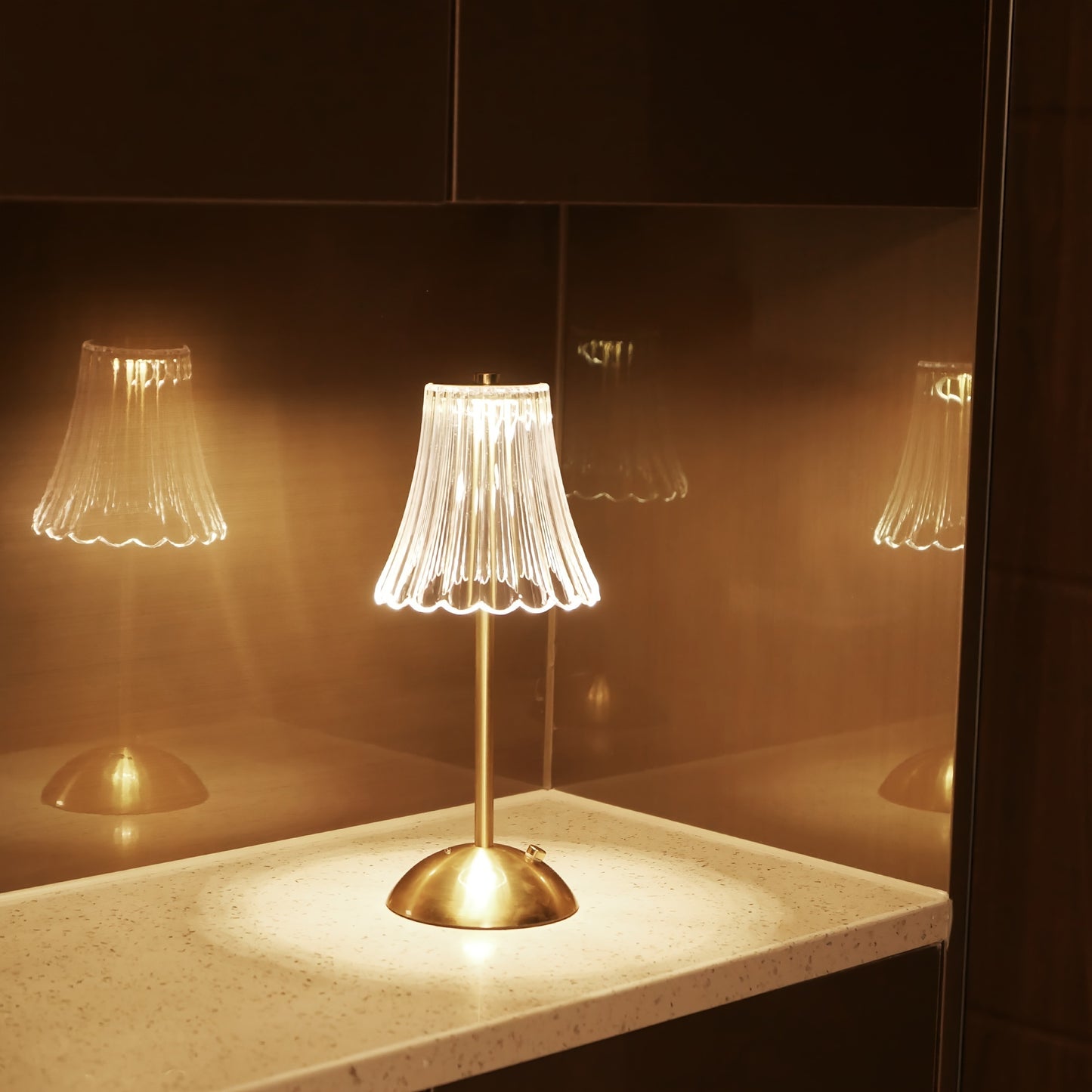 Tri-Tone Luxe Hotel Crystal Table Lamp