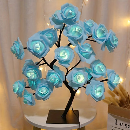 Rose Flower Table Lamps - Romantic Fairy Lights with 24 LEDs
