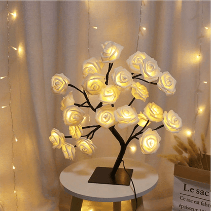 Rose Flower Table Lamps - Romantic Fairy Lights with 24 LEDs
