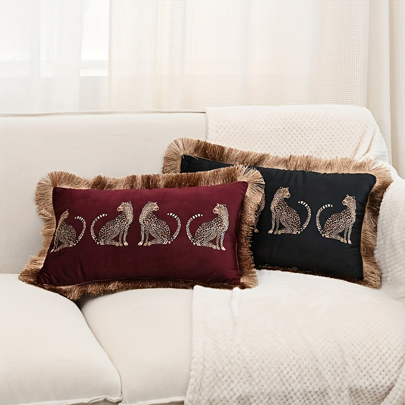 Luxury Meets Comfort: Elegant Dutch Leopard Throw Pillow