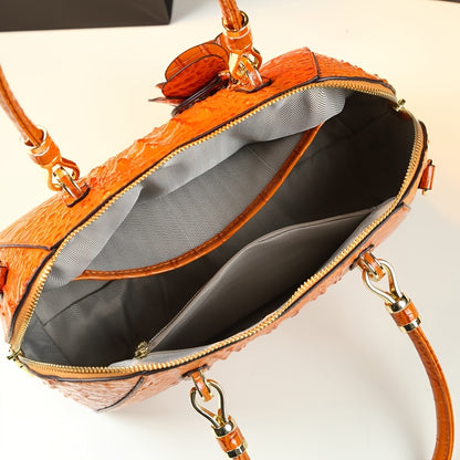 Luxury Top Handle Satchel, Crocodile leather Bag
