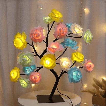 Rose Flower Table Lamps - Romantic Fairy Lights with 24 LEDs