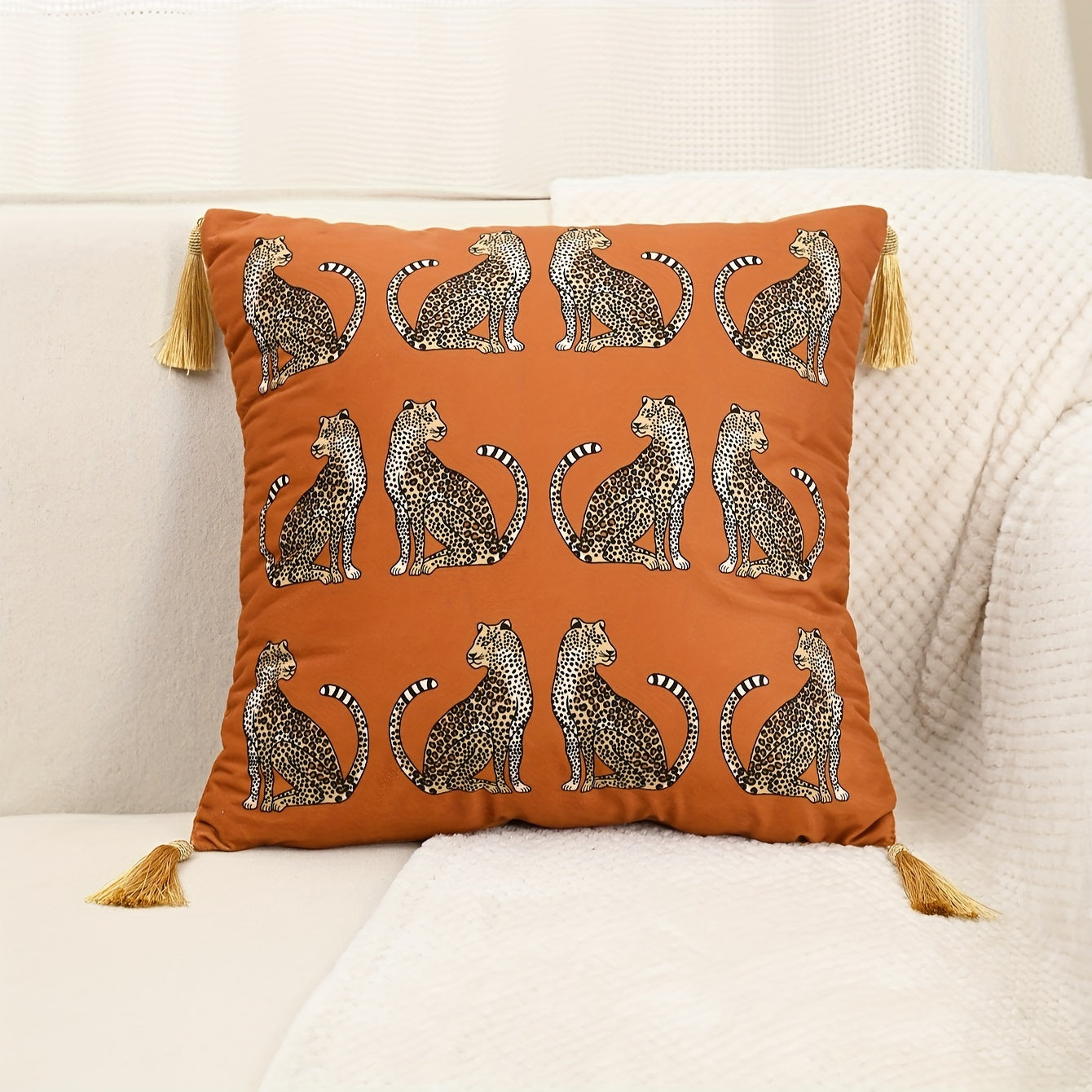 Luxury Meets Comfort: Elegant Dutch Leopard Throw Pillow