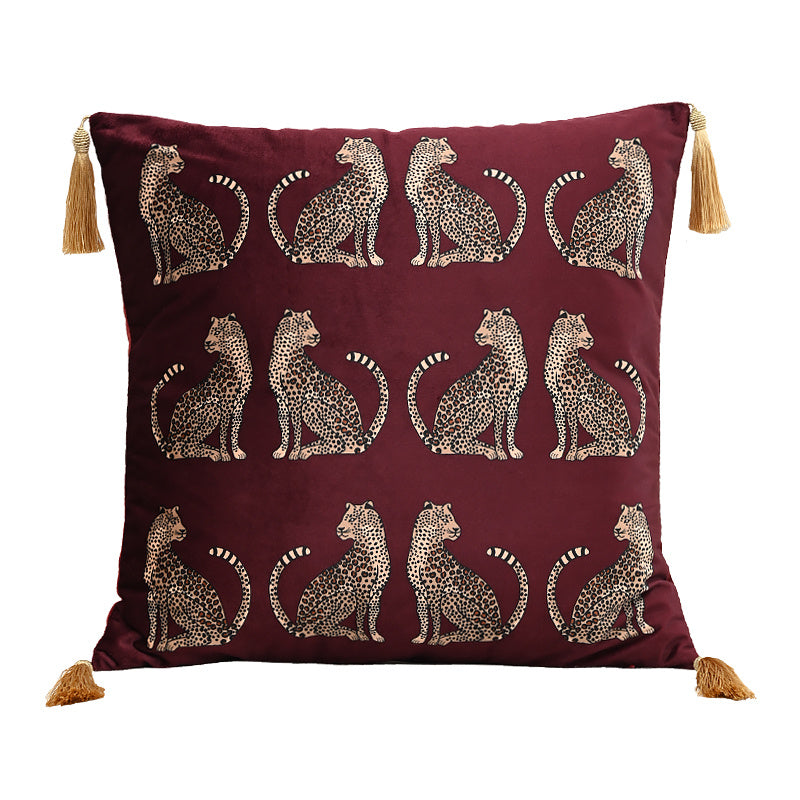 Luxury Meets Comfort: Elegant Dutch Leopard Throw Pillow