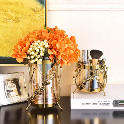Luxury Metal Flower Vase European Style