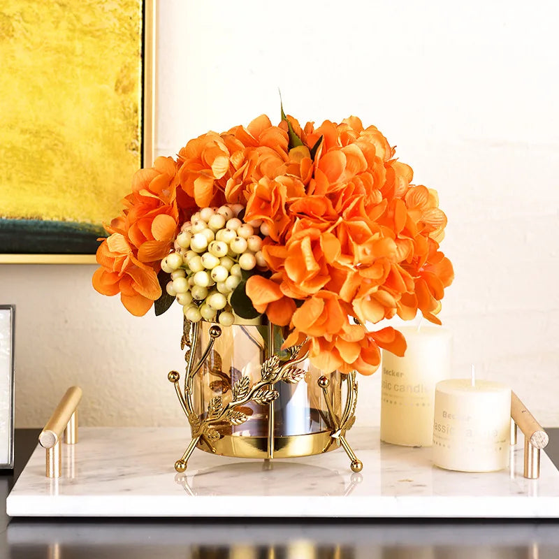 Luxury Metal Flower Vase European Style