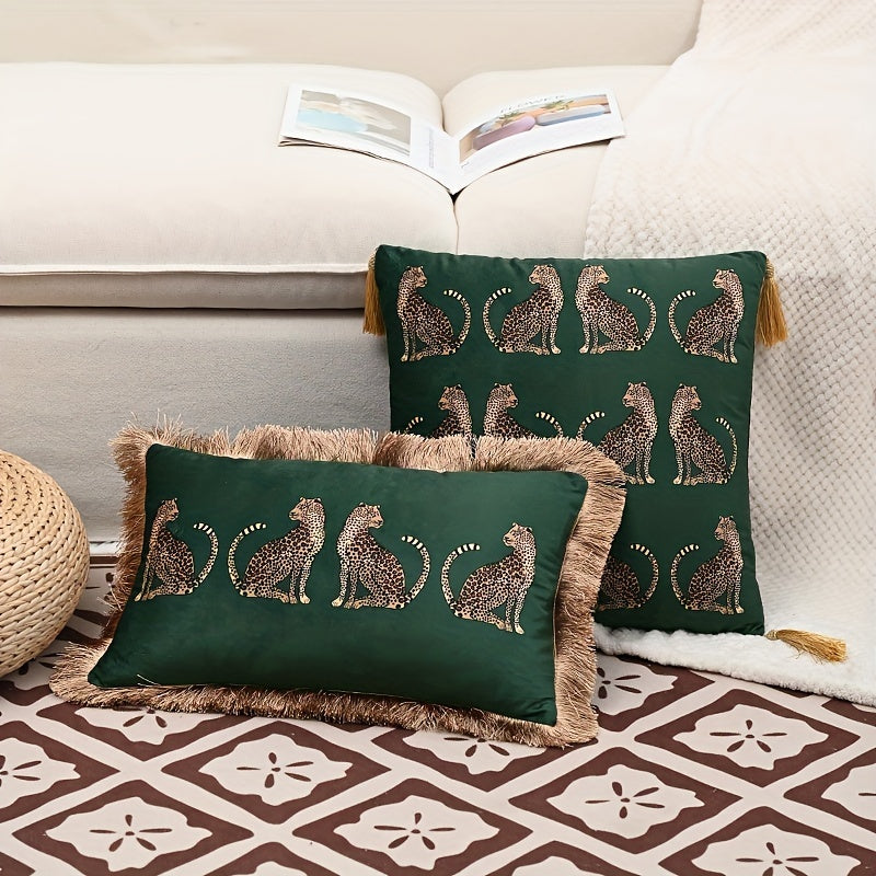 Luxury Meets Comfort: Elegant Dutch Leopard Throw Pillow