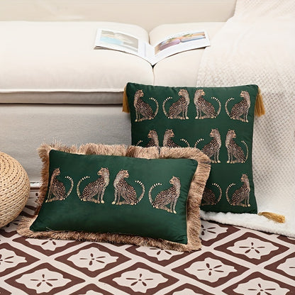 Luxury Meets Comfort: Elegant Dutch Leopard Throw Pillow