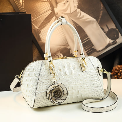 Luxury Top Handle Satchel, Crocodile leather Bag